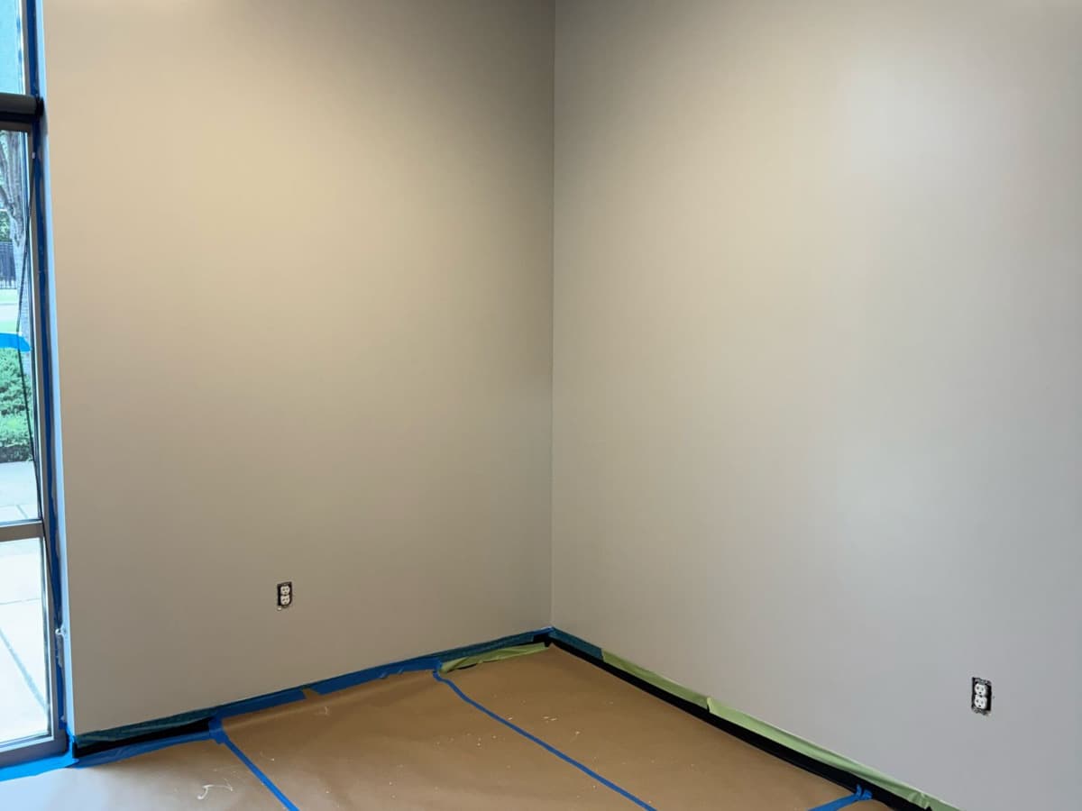 Office buildout, finished wall